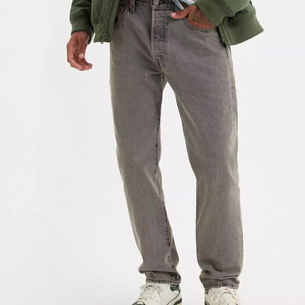 Levi’s 501 Jeans Mens 36x34 Gray Straight Leg 100% Cotton Button Fly